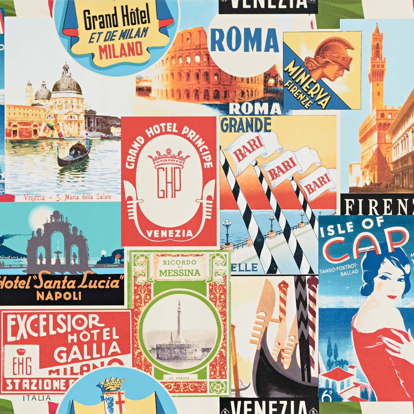 1600x1600 Retro Italian poster Wallpaper Venice