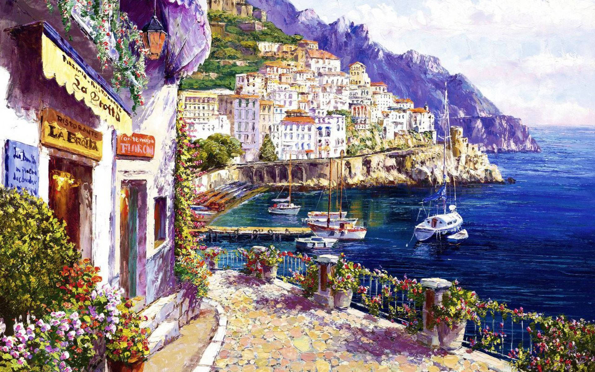 1920x1200 Download Capri Italy Vintage Realistic
