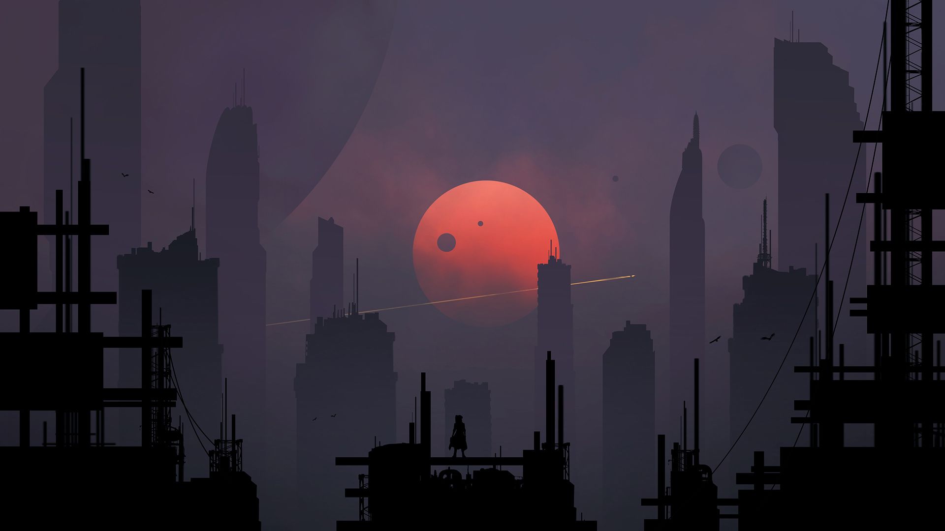 1920x1080 Sci Fi City HD Wallpaper by Michal Kváč