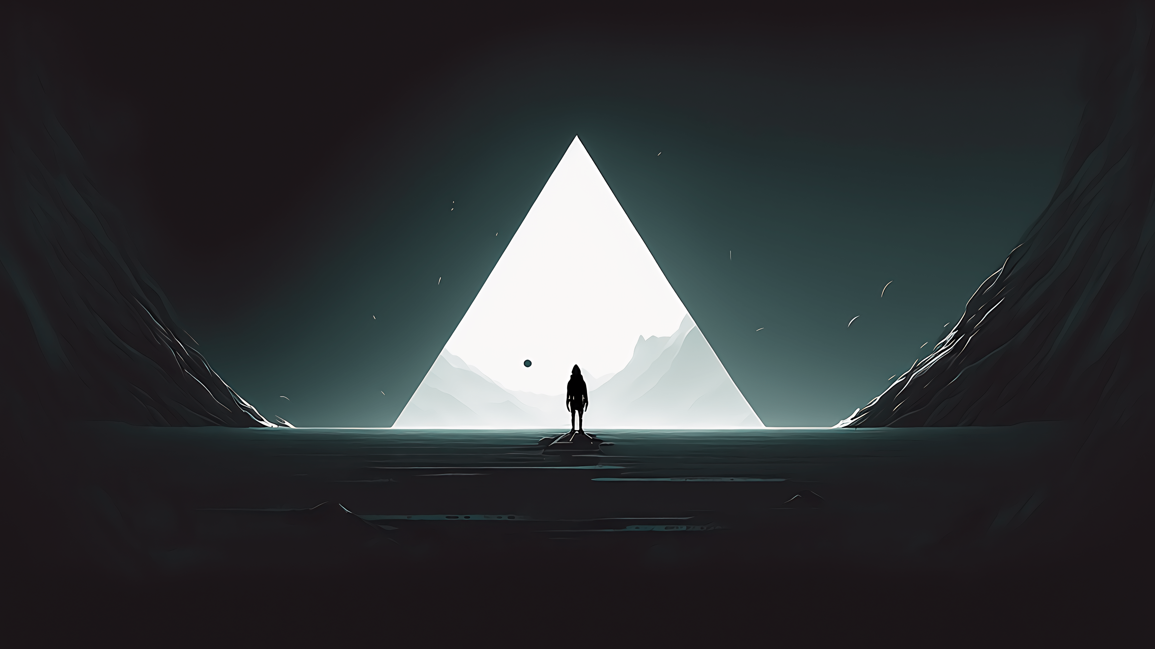3840x2160 science fiction, abstract, mountains