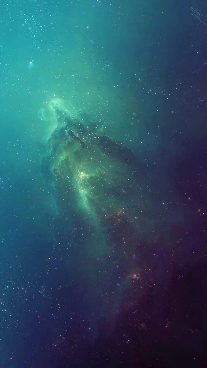 720x1280 iPhone Wallpaper. Green, Nebula, Sky, Galaxy, Astronomical