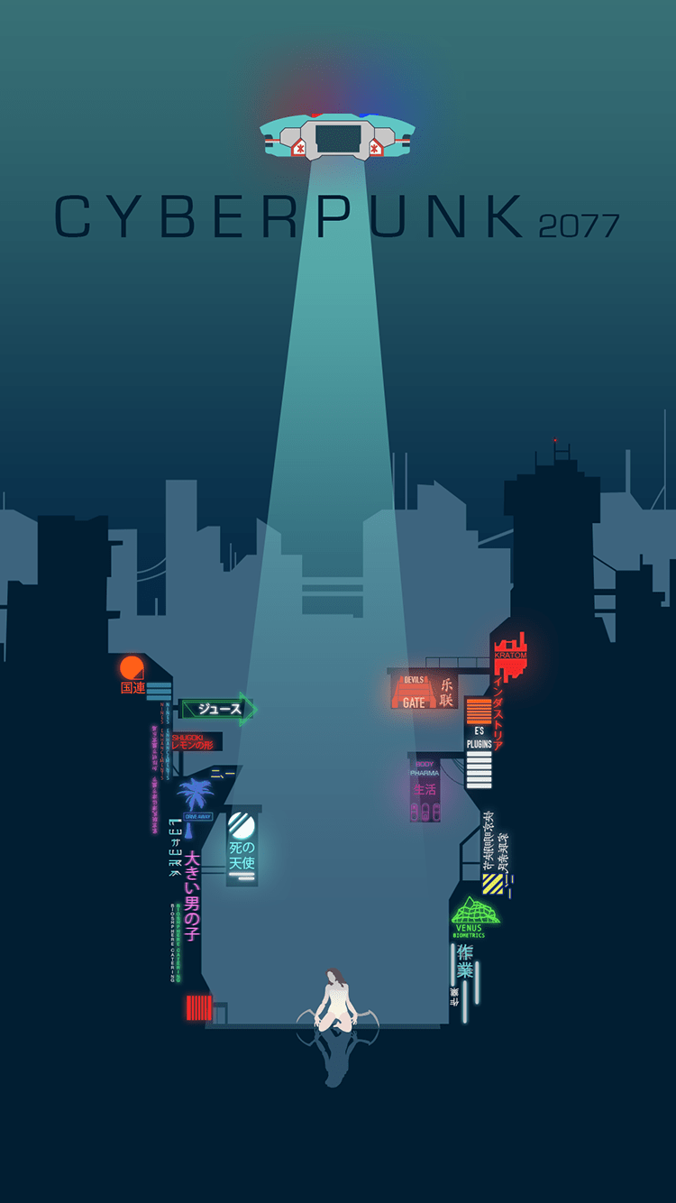 750x1334 Minimalist Cyberpunk 2077 poster I made