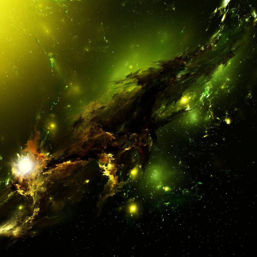 1024x1024 Green Nebula Wallpaper