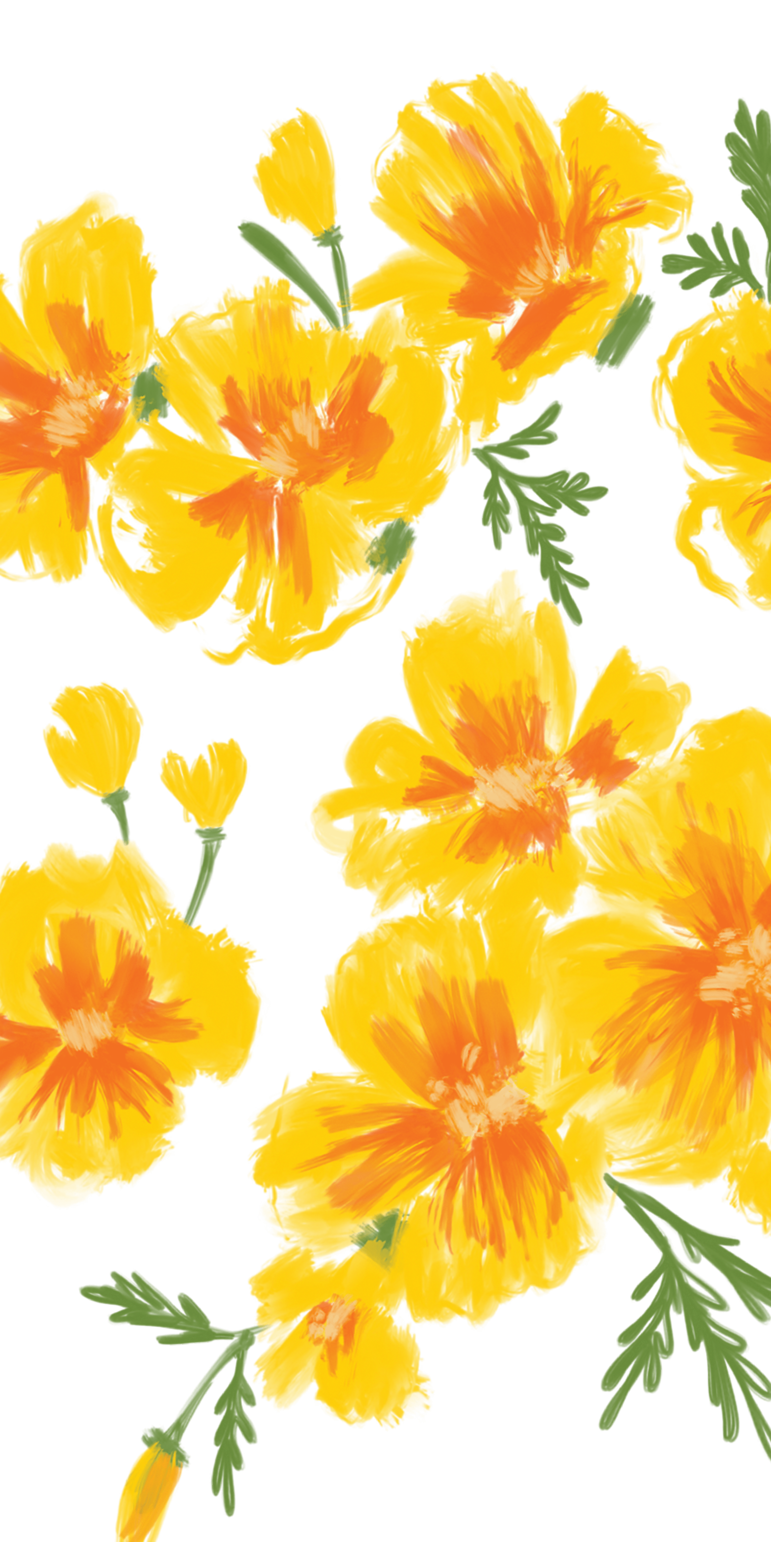2560x5120 Yellow #Poppies. #Casetify #iPhone #Art #Design #Poppy