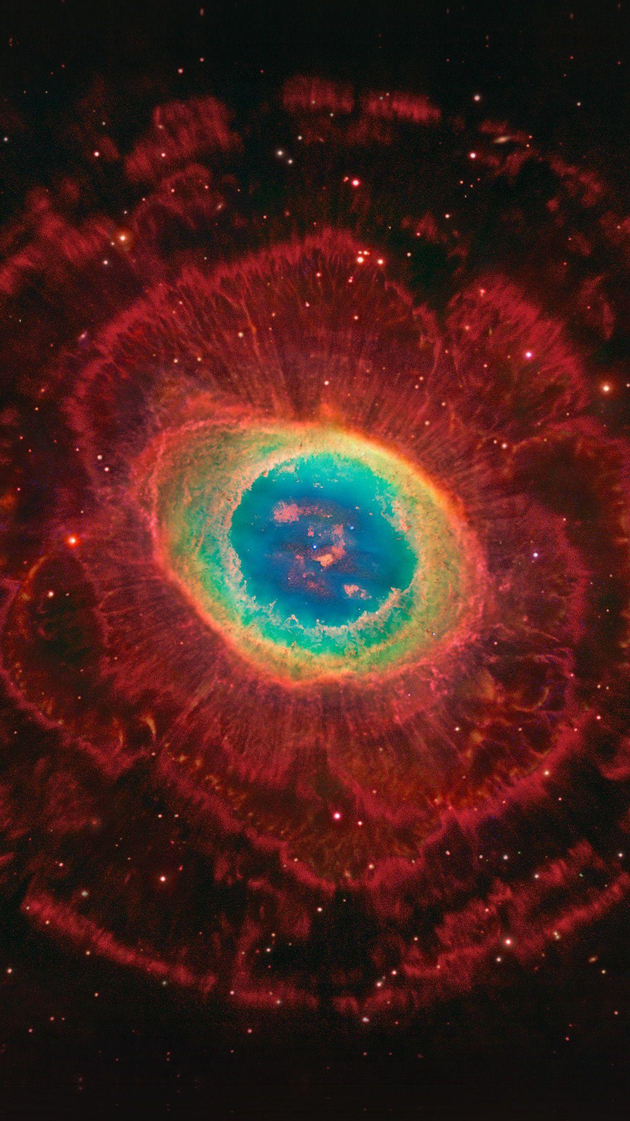 1242x2208 Space Aurora Nebula Star Red Dark Android wallpaper