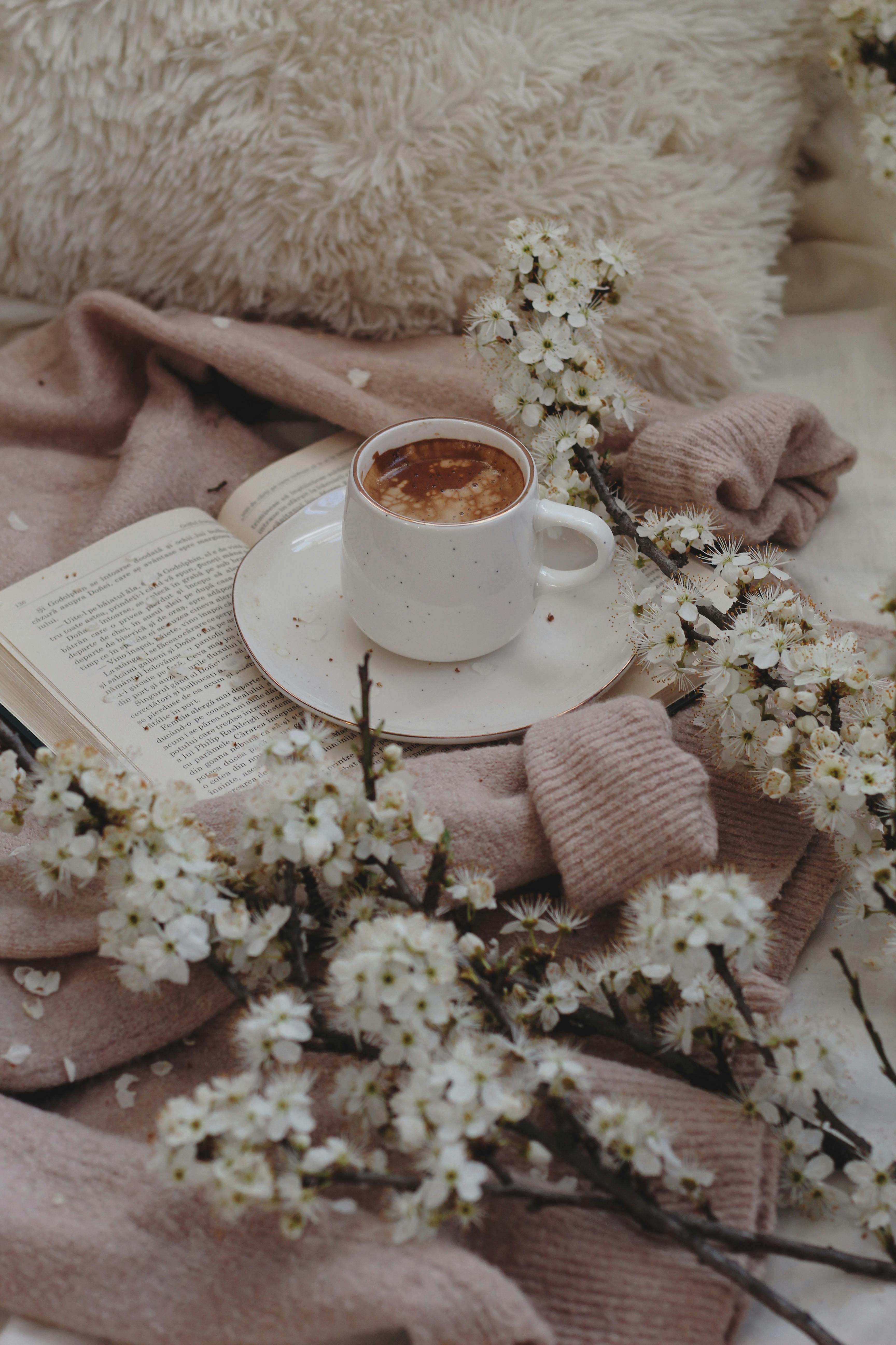 3456x5184 Flowers, Coffee and Book · Free