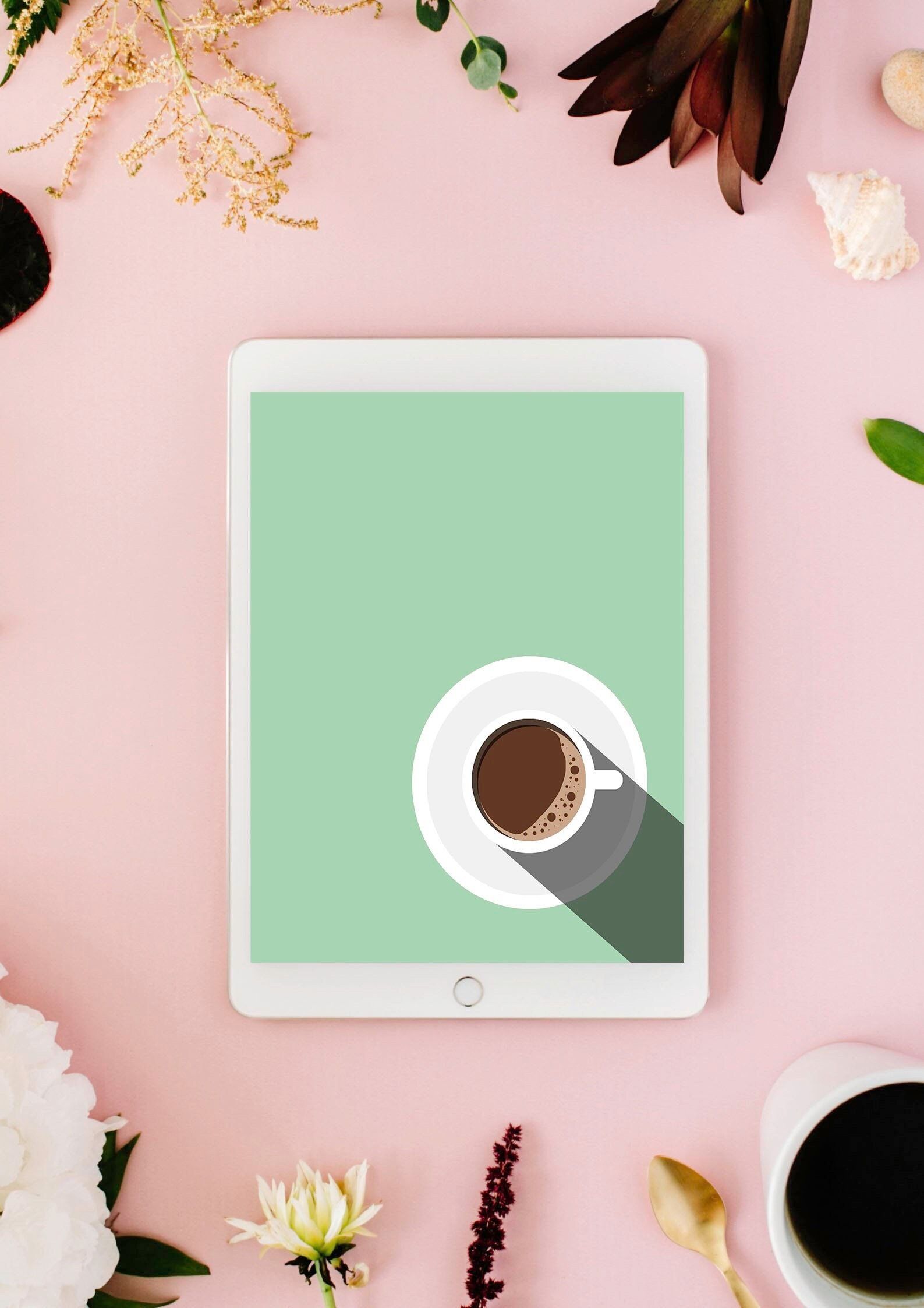 1587x2245 Wallpaper Coffee Minimal Digital Art