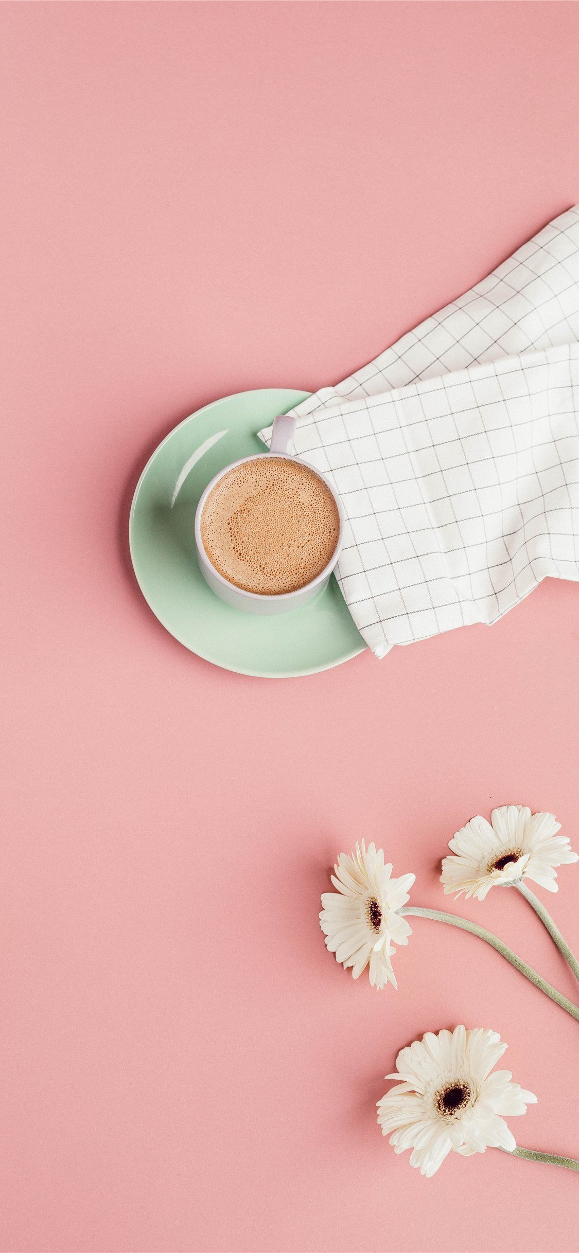 1125x2436 Pink Coffee Wallpaper