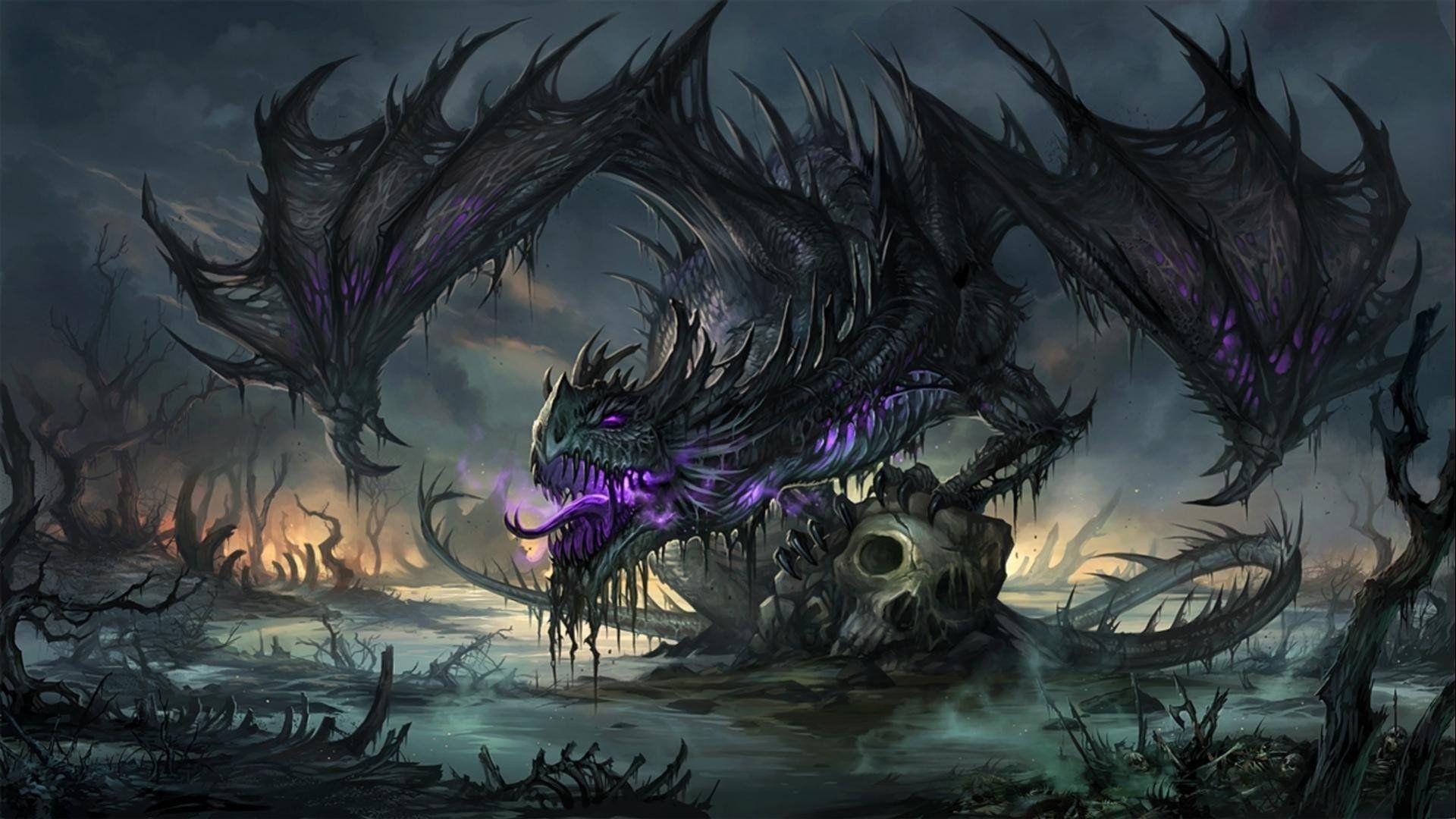 1920x1080 Black dragon wallpaper