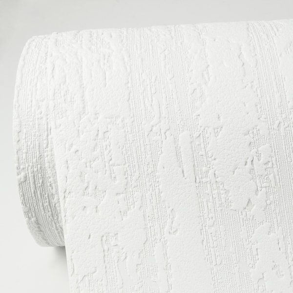 600x600 Antoni White Vertical Plaster Paintable Wallpaper