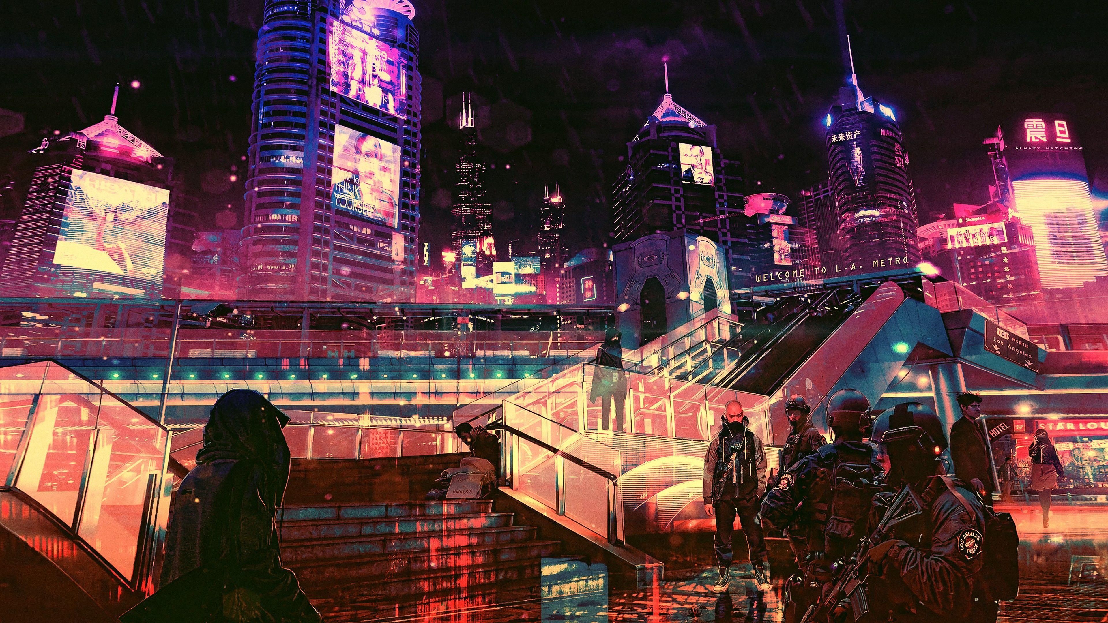 3840x2160 futuristic, cyberpunk, future world, 4K - Samsung