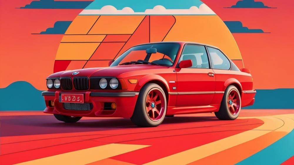 1000x562 Retro red BMW