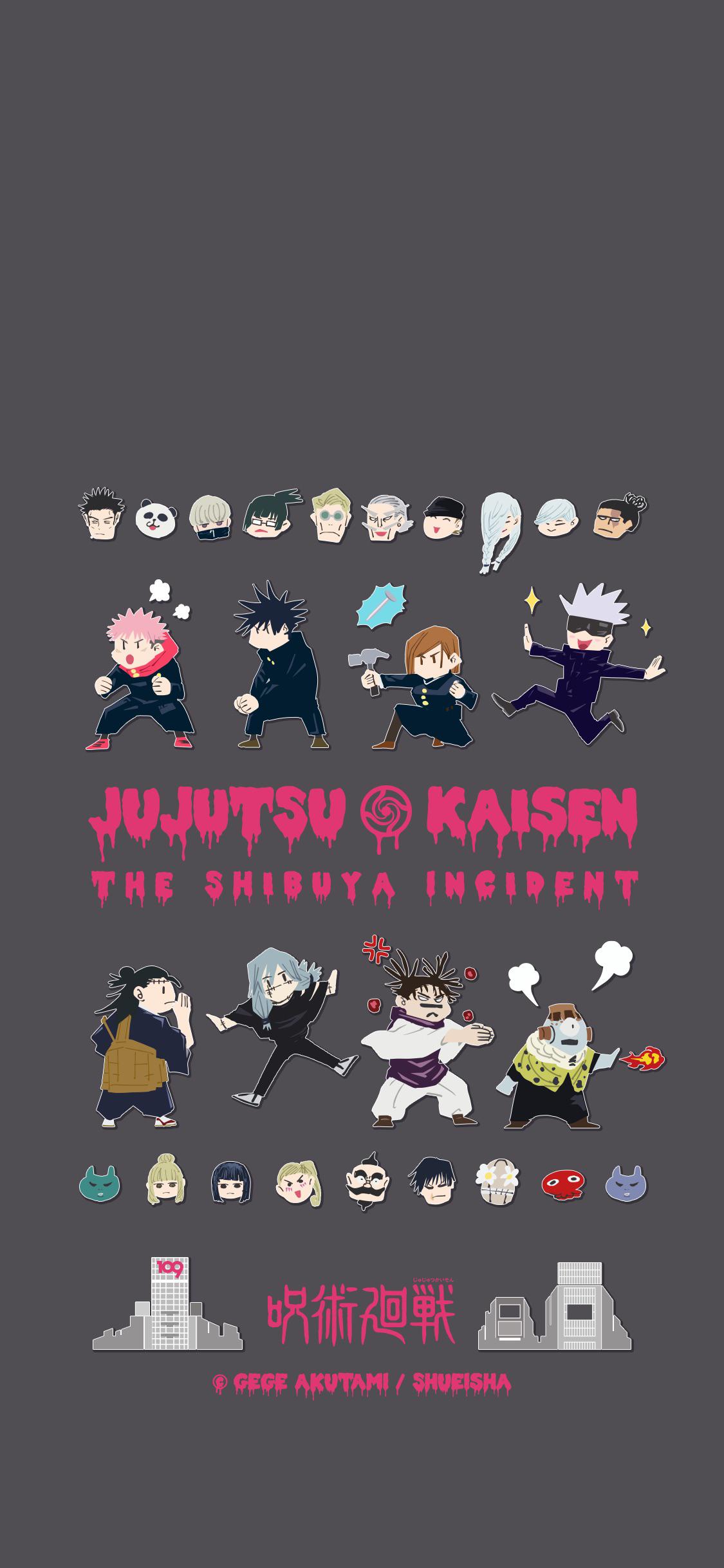 1125x2436 jujutsu kaisen shibuya arc wallpaper