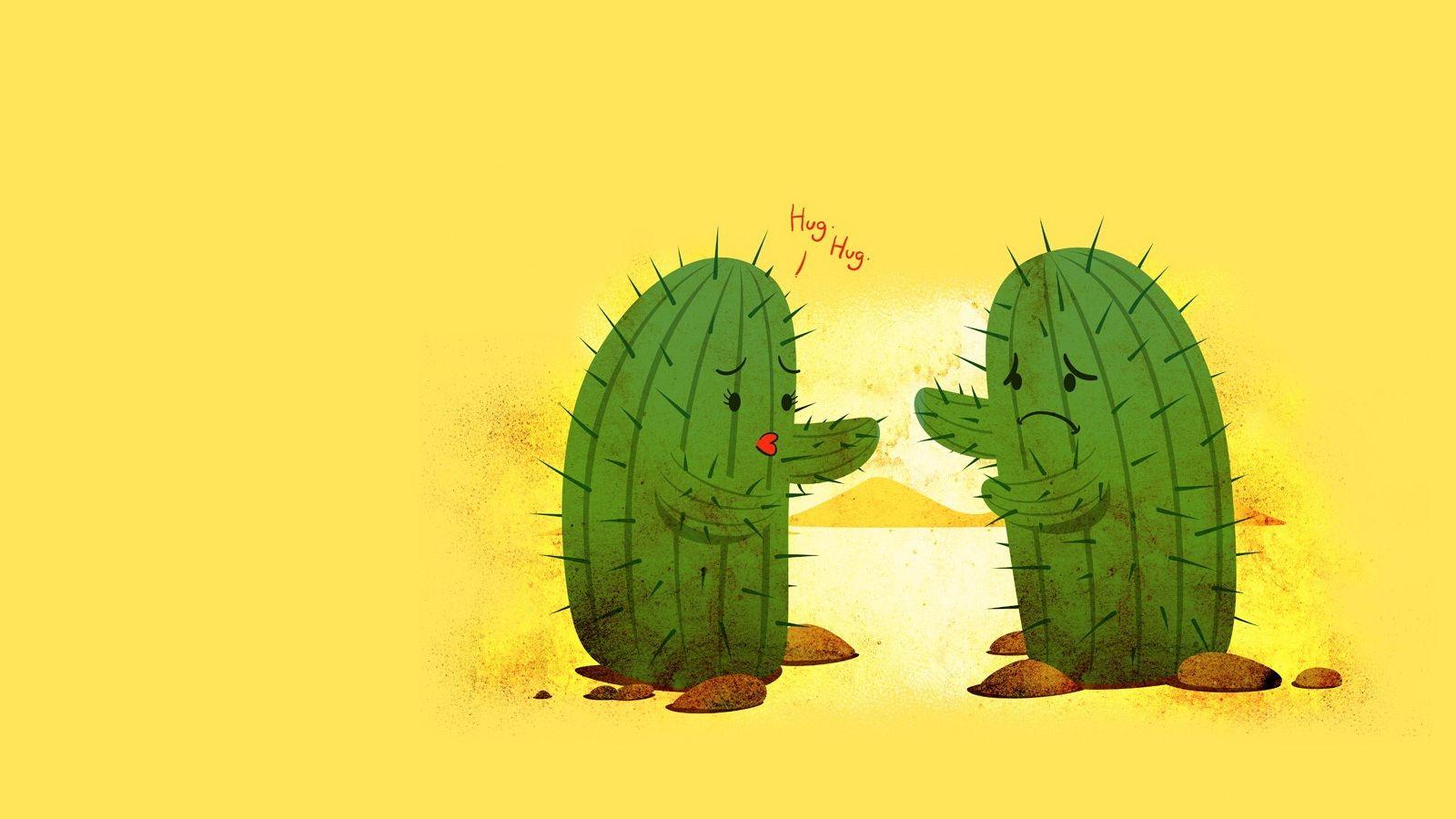 1600x900 Watercolor Cactus Wallpaper 1600x900