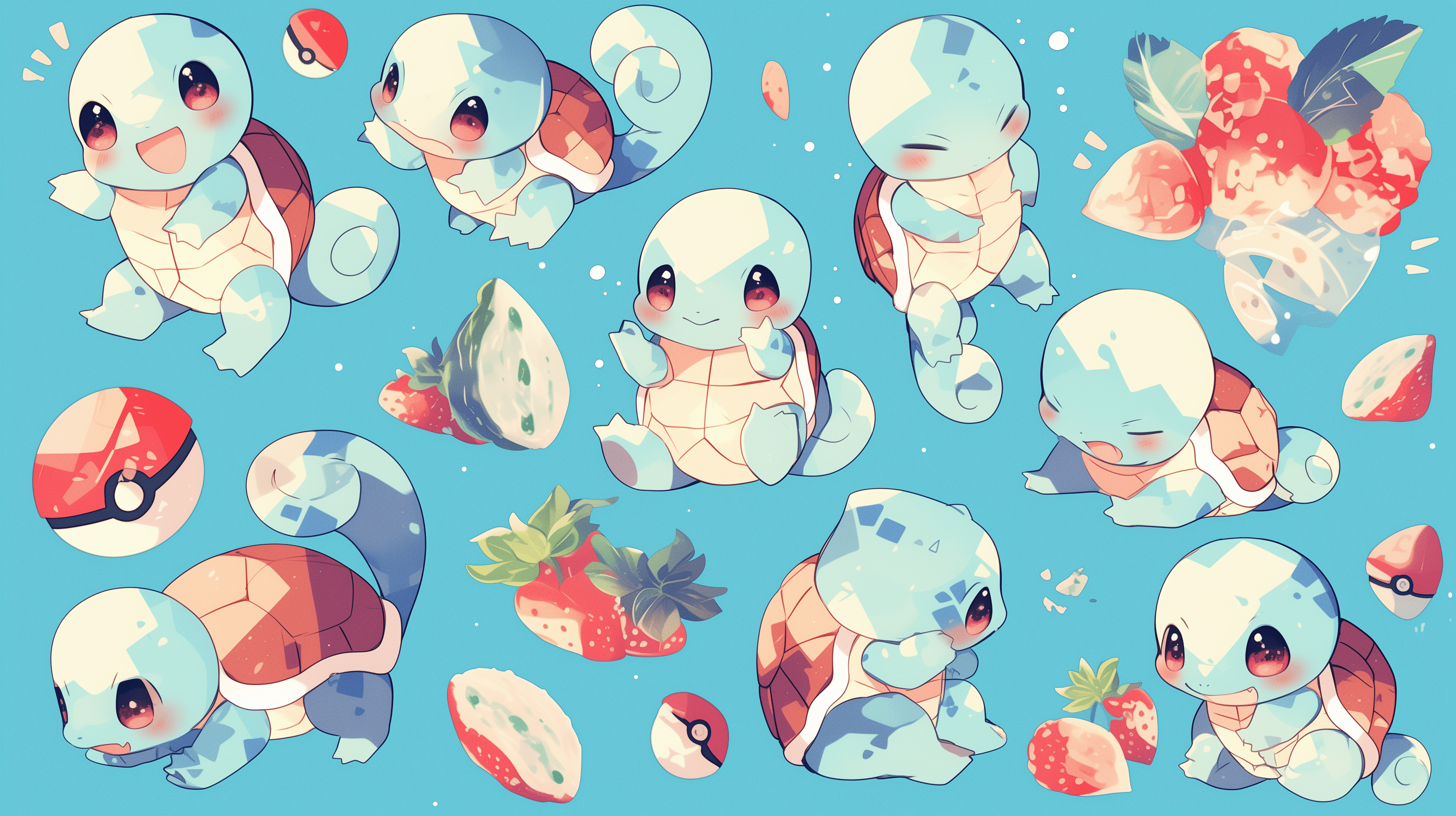 2912x1632 Squirtle Squad: Charming Pokémon HD
