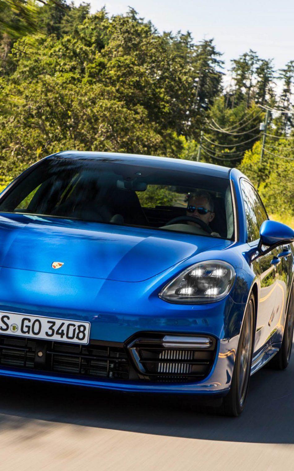 950x1520 Download Blue Porsche Panamera Turbo Sport Turismo 2017 Free