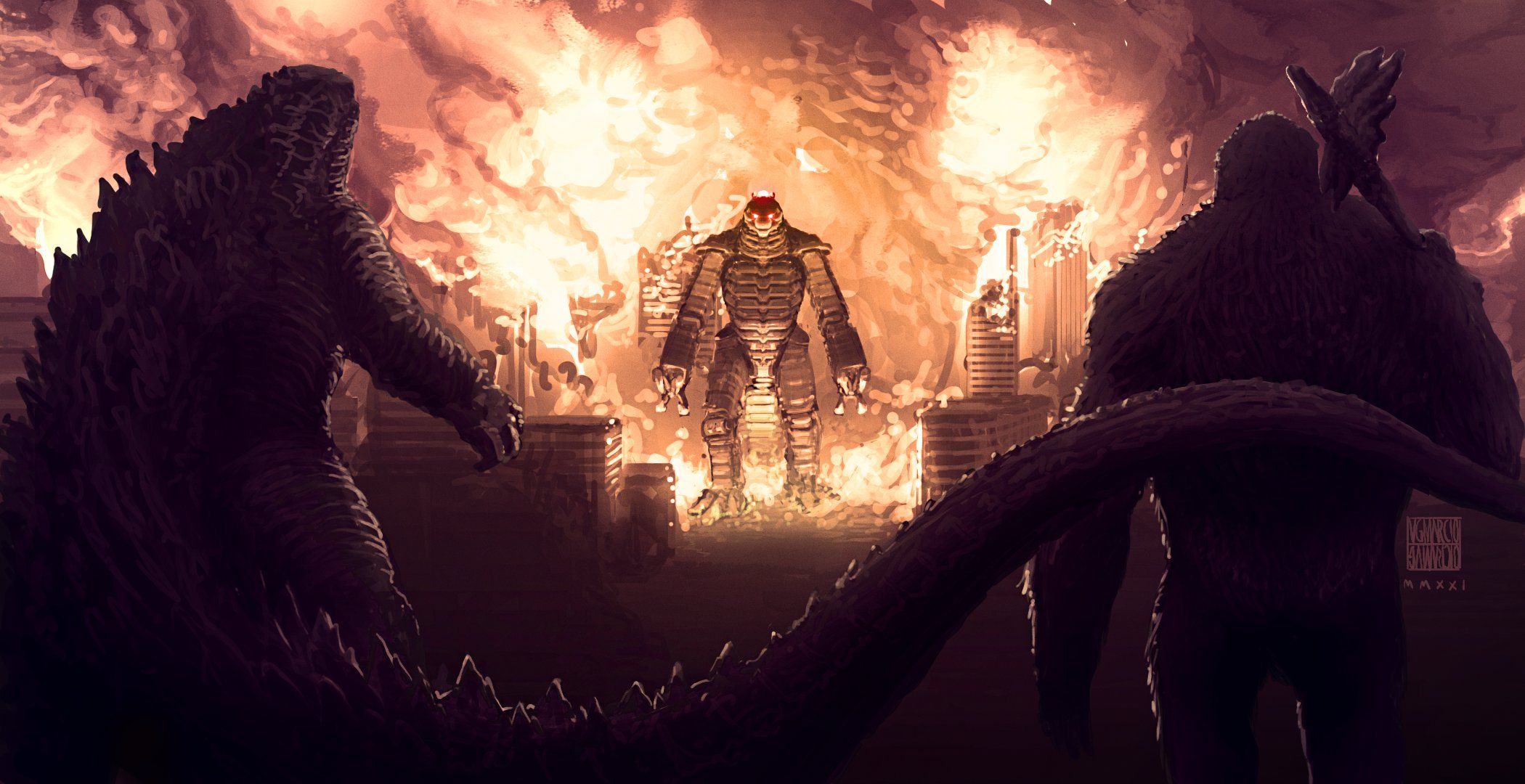 2100x1080 Final Battle #GodzillaVsKong #Godzilla