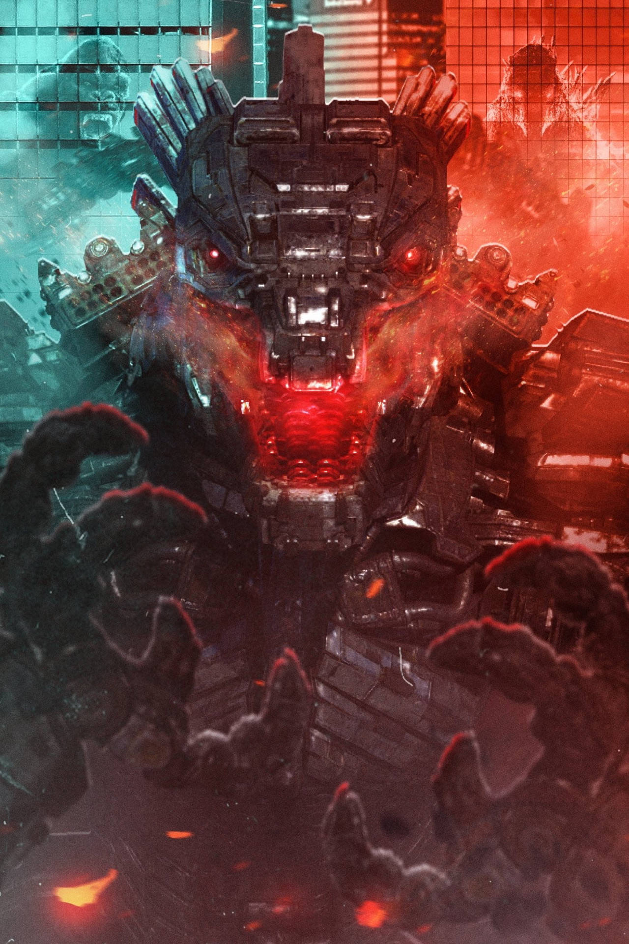 1280x1920 Godzilla And Kong Wallpaper