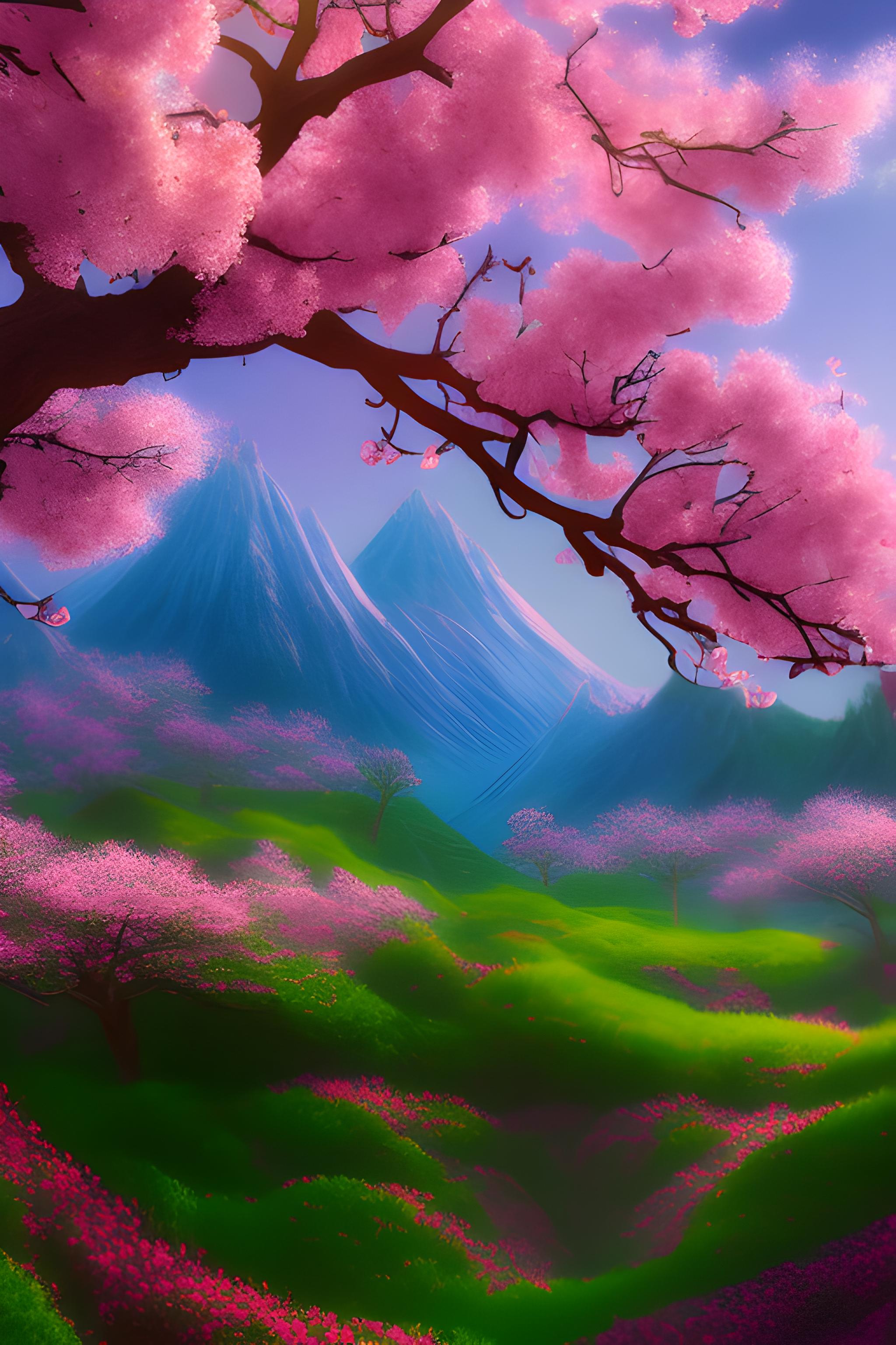 2048x3072 Pink Magic fairytale forest Sakura