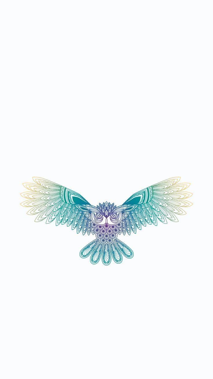 736x1308 Minimal iPhone wallpaper ❤ owl spreading wings. Owls. Owl
