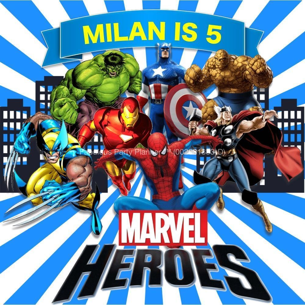 1000x1000 Superhero Avengers 5th Birthday Party