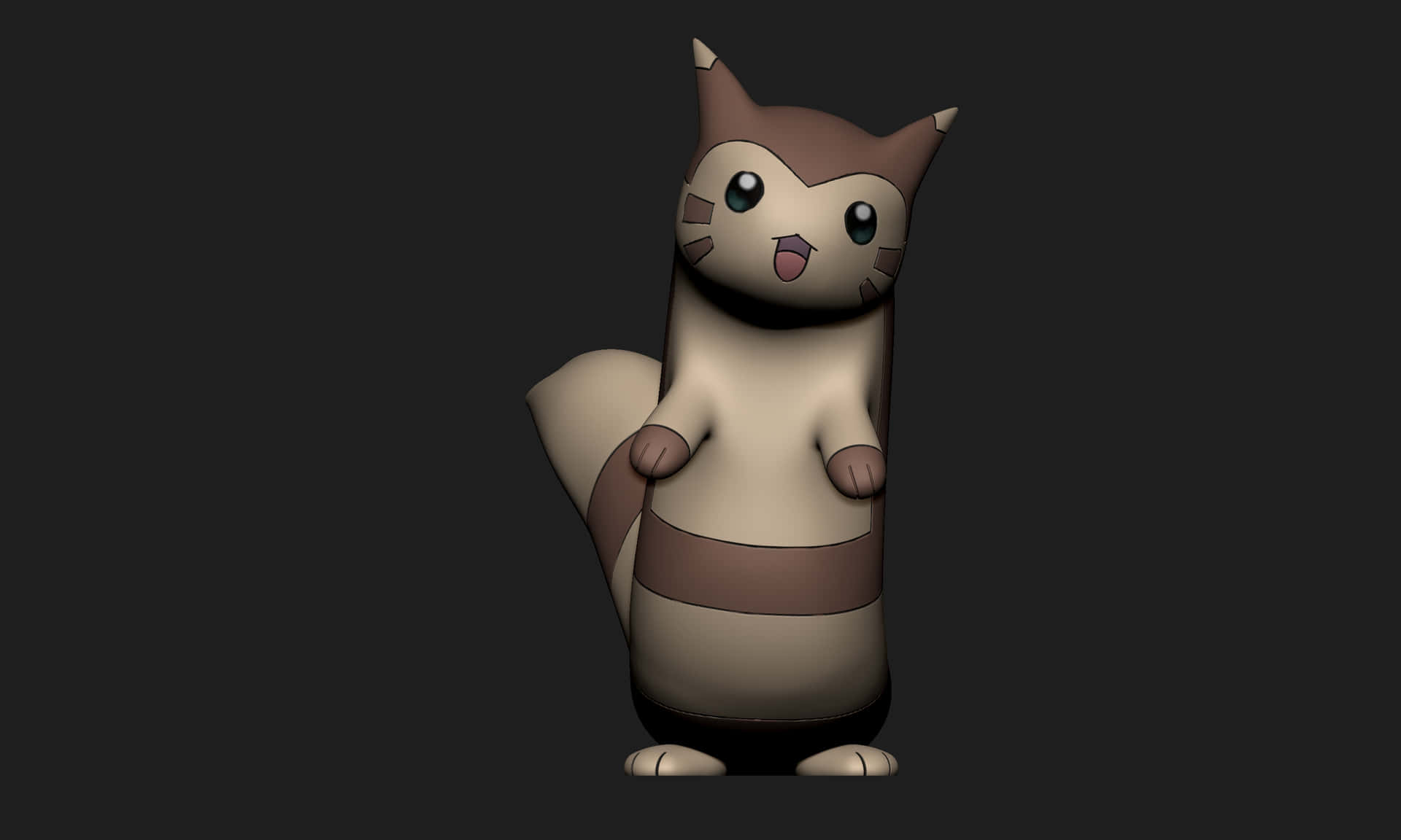 1920x1152 Cute 3D Model Of Furret Wallpaper