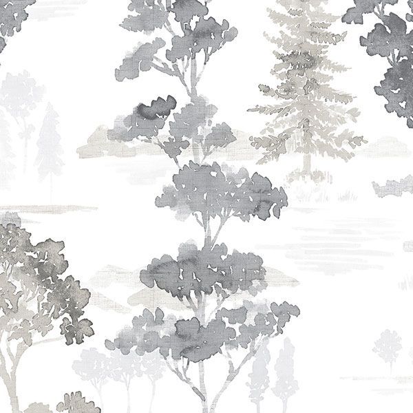 600x600 FW36833 Forest Wallpaper Black, Grey & White