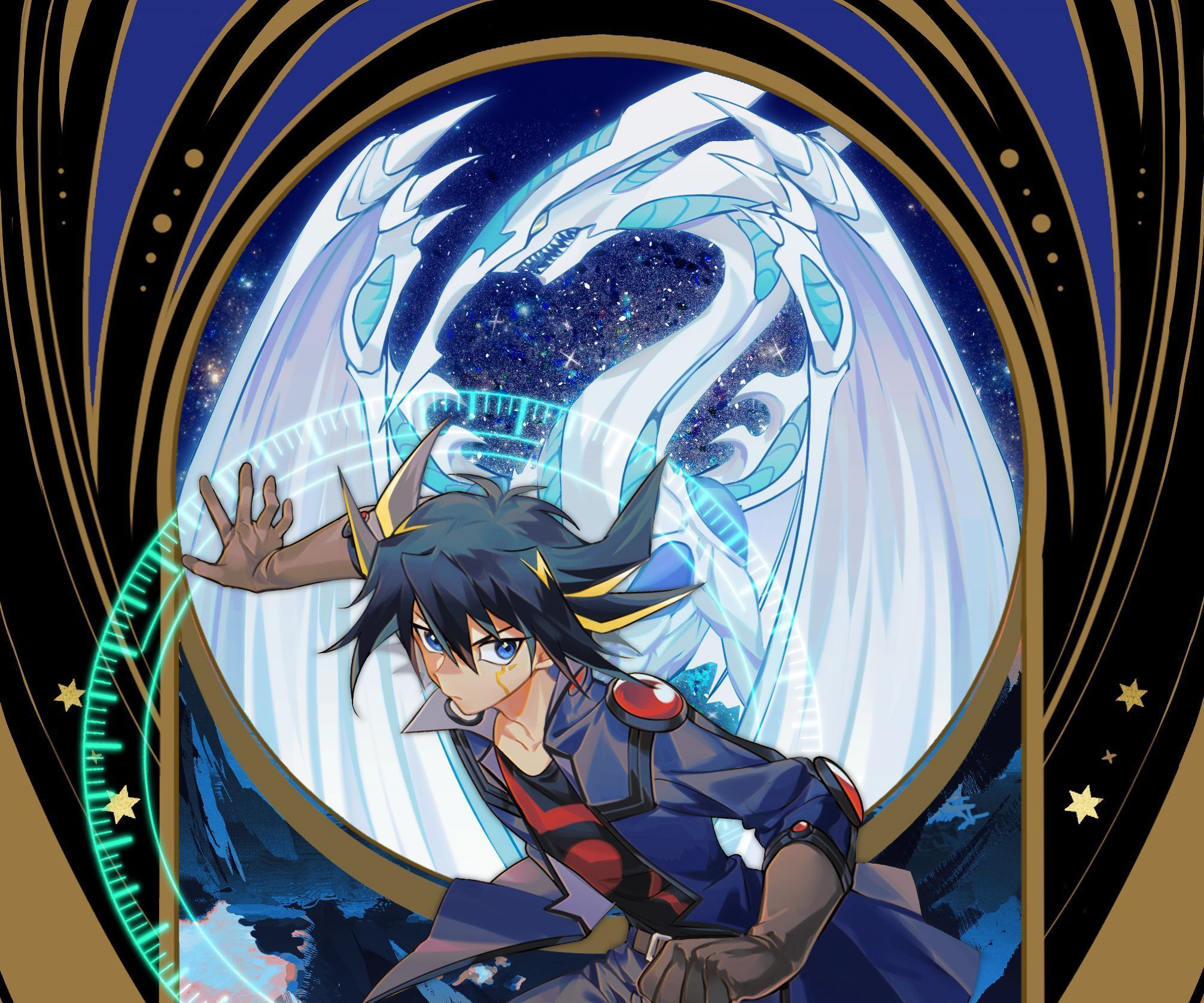 2012x1677 Download Stardust Dragon Yusei Fudo Anime Yu Gi Oh 5D's HD Wallpaper