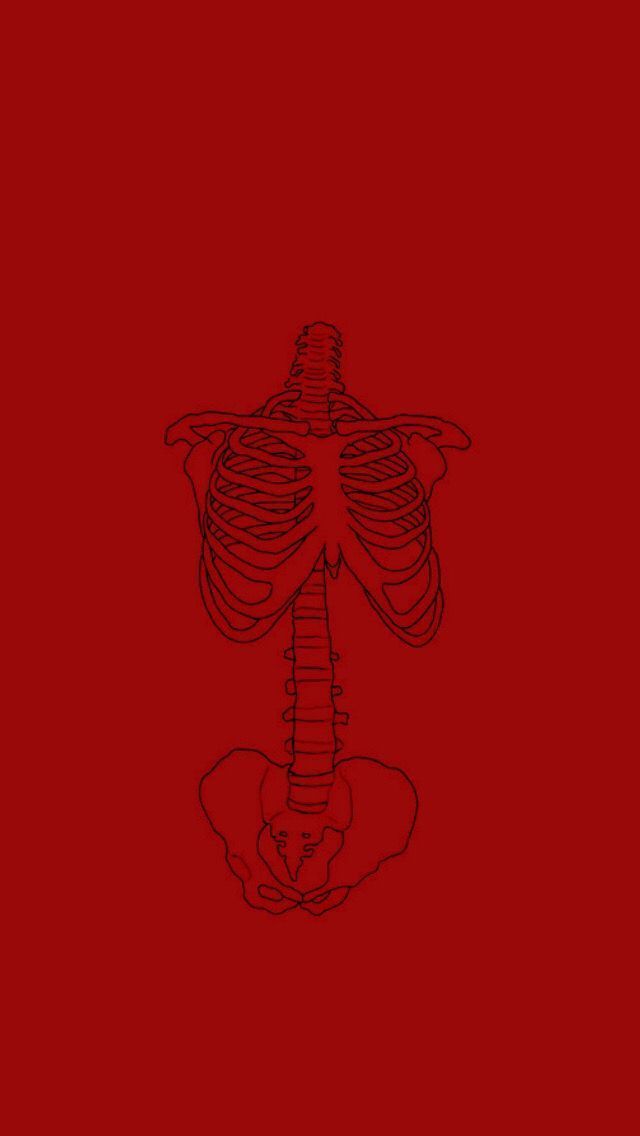 640x1136 Skeleton wallpaper lockscreen red