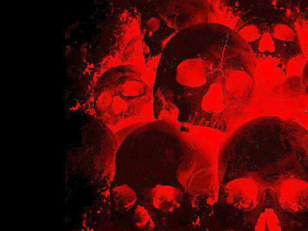 1024x768 Red Skeletons Wallpaper