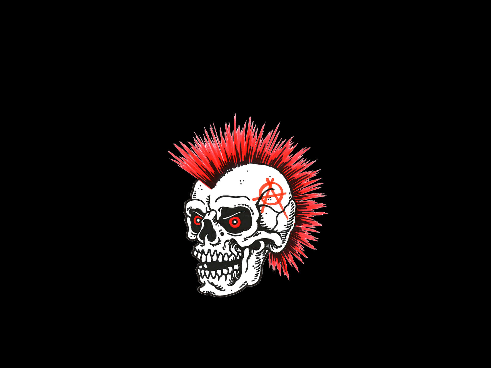 1920x1440 Black Skeleton Wallpaper