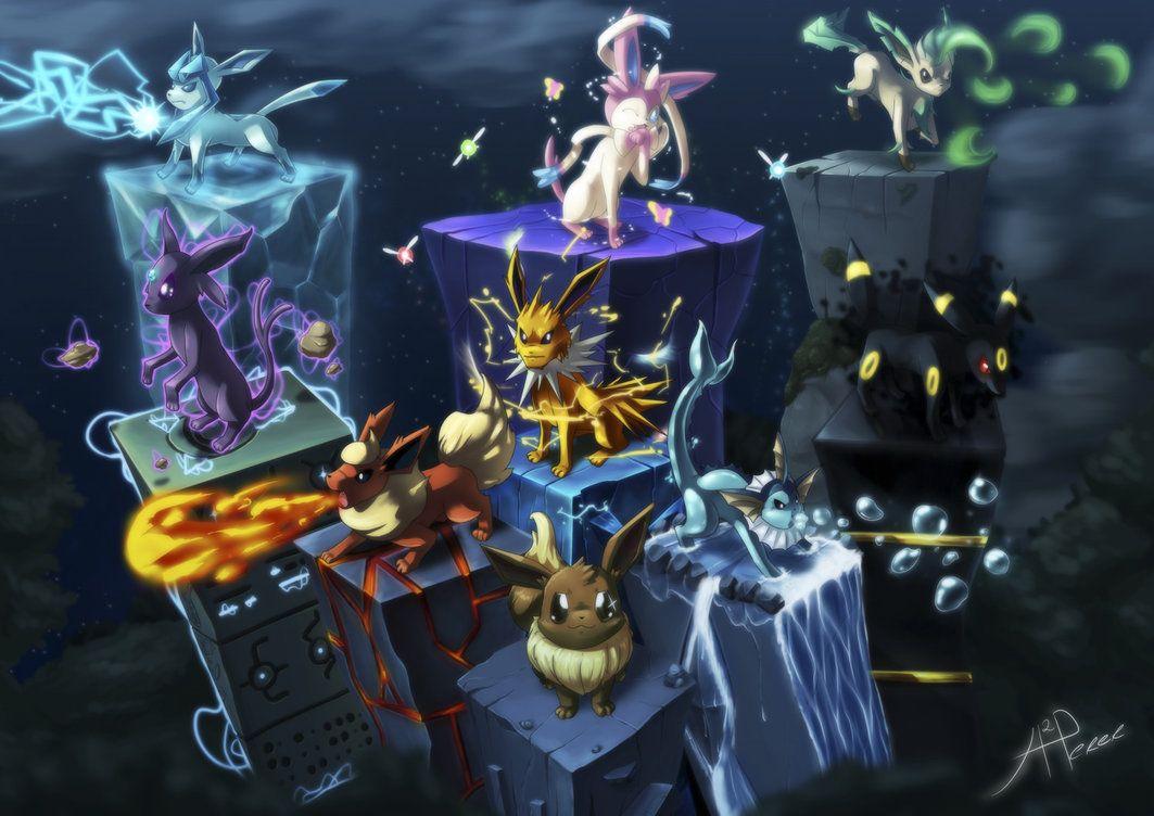 1063x752 Eeveelutions Comission By Hugo H2P