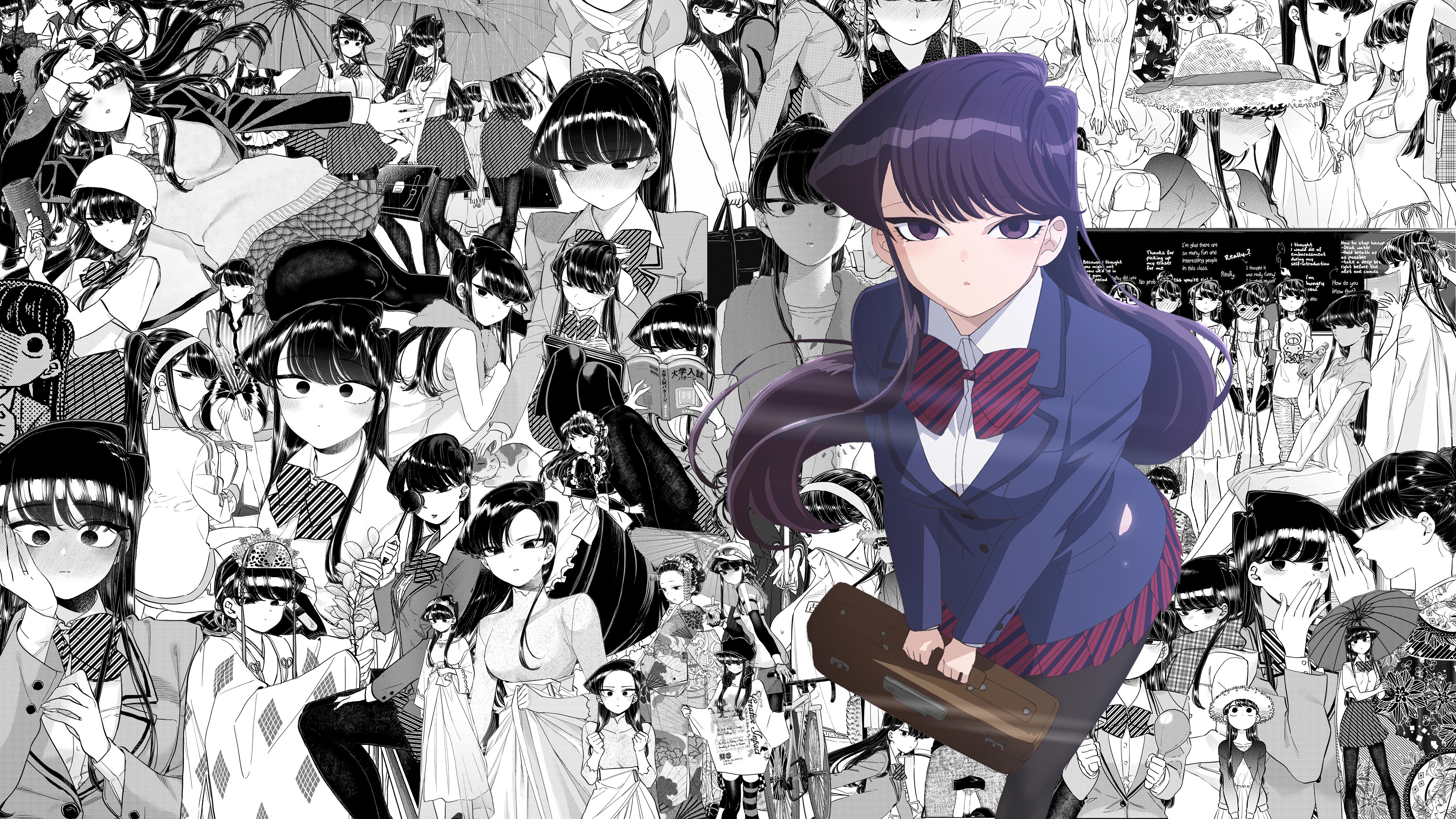 3840x2160 Komi Can't Communicate Cute Wallpaper