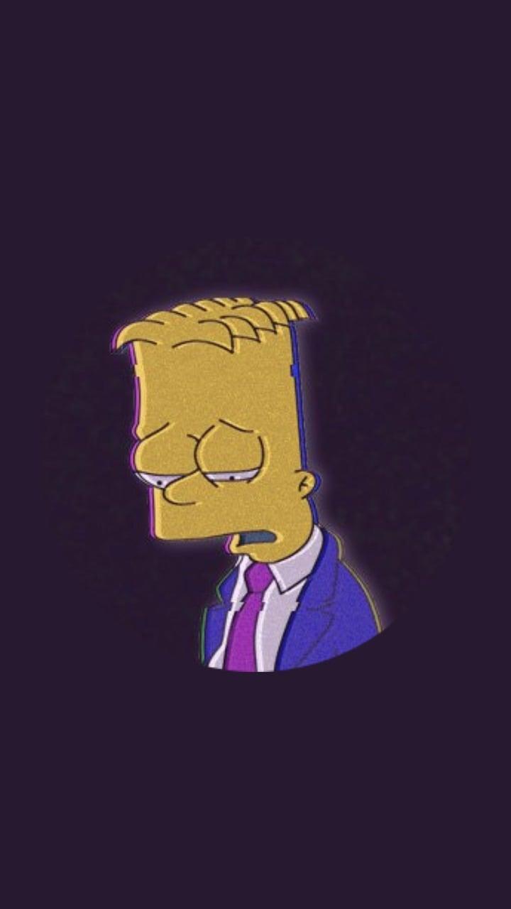 Download Sad Bart Simpsons Red Roses Wallpaper