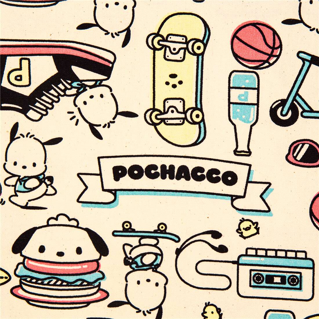 1100x1100 undyed laminated Sanrio Pochacco oxford