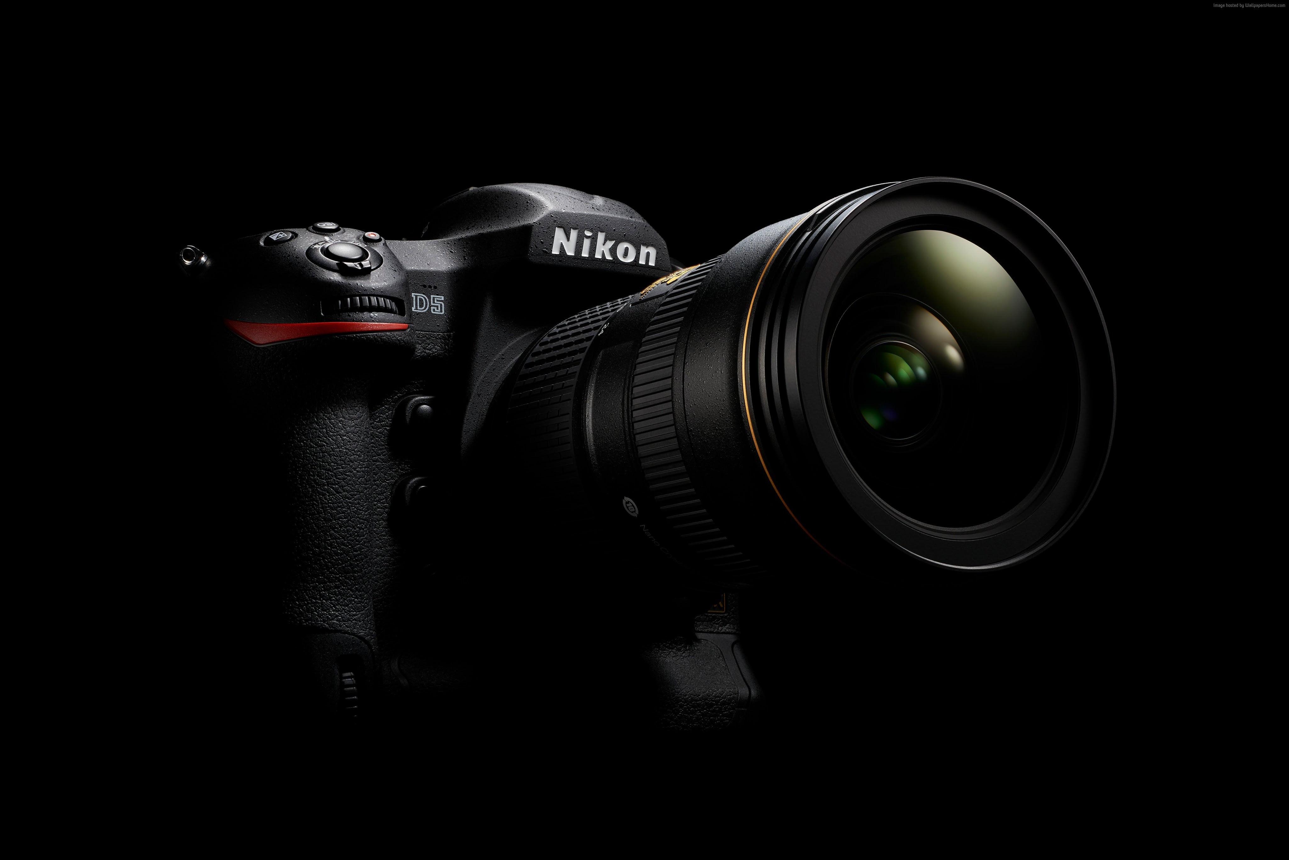 4096x2733 Black Nikon DSLR camera HD wallpaper