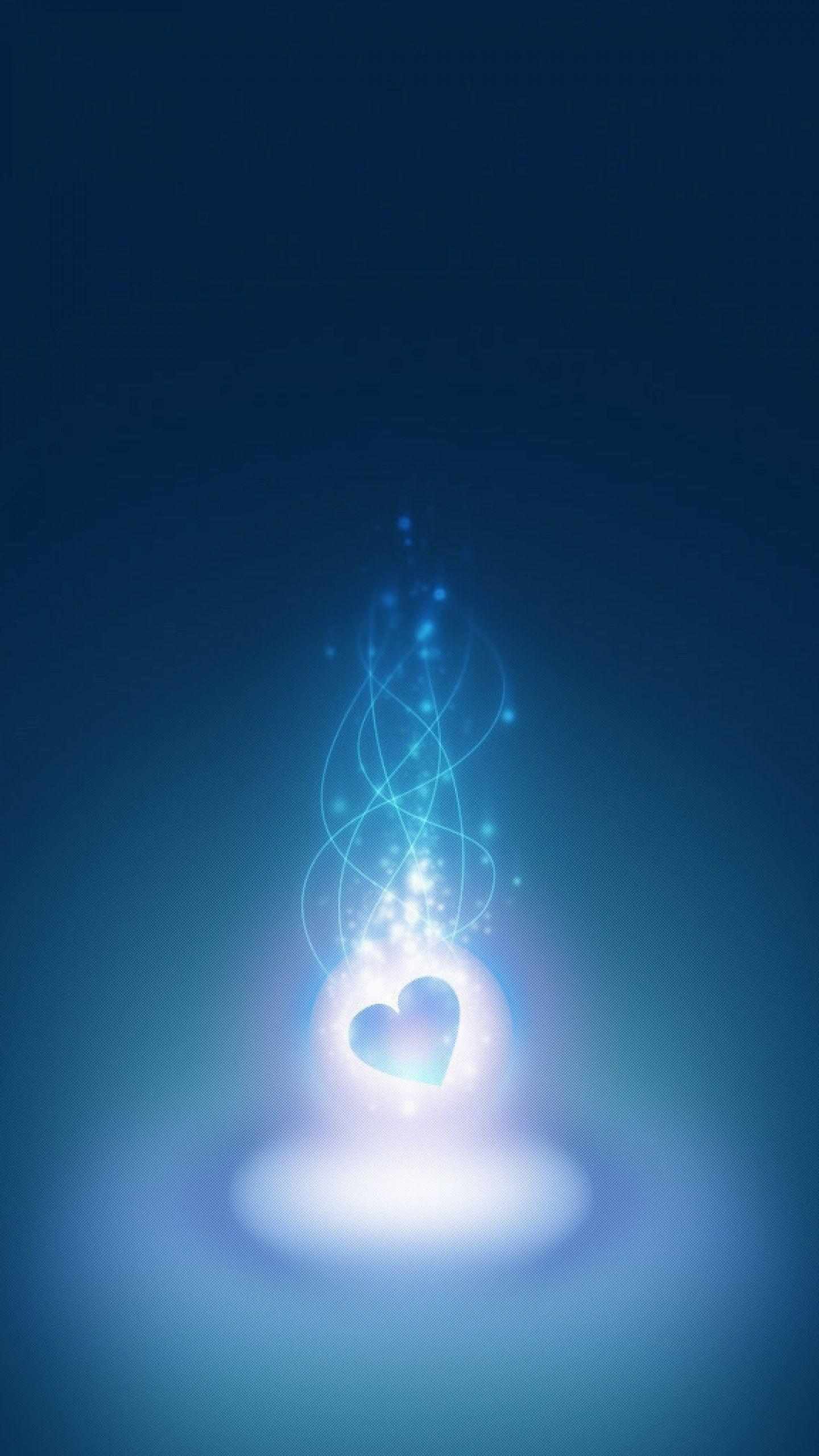 1440x2560 Blue Heart Wallpaper