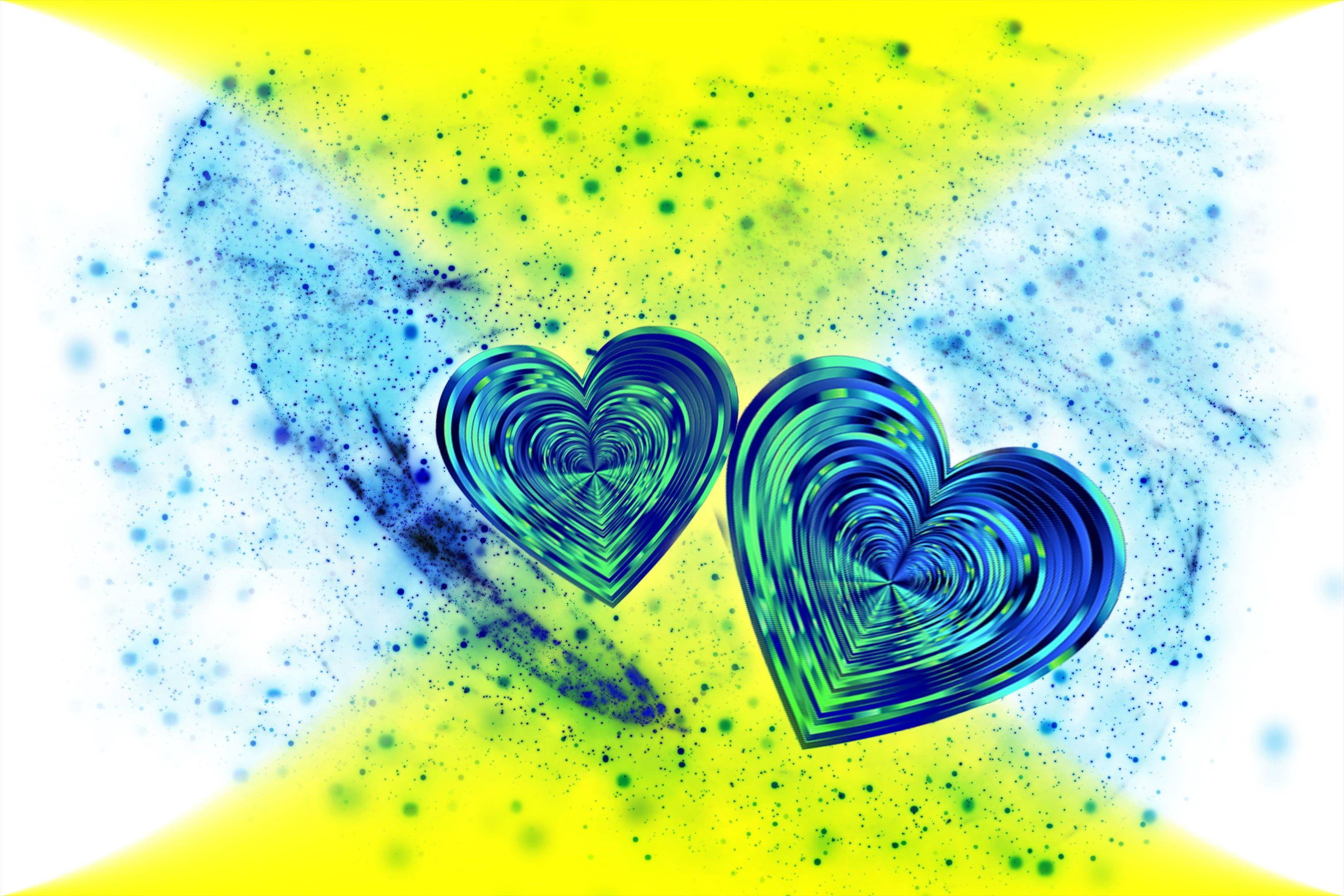 3044x2029 Blue Hearts Wallpaper background picture