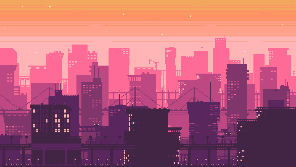 960x540 pixel art background. Pixel art
