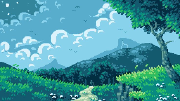 736x414 Pixel art landscape