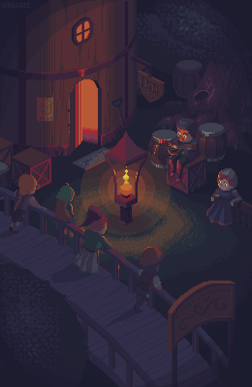 500x769 Pixel Art Dazzling Lantern GIF