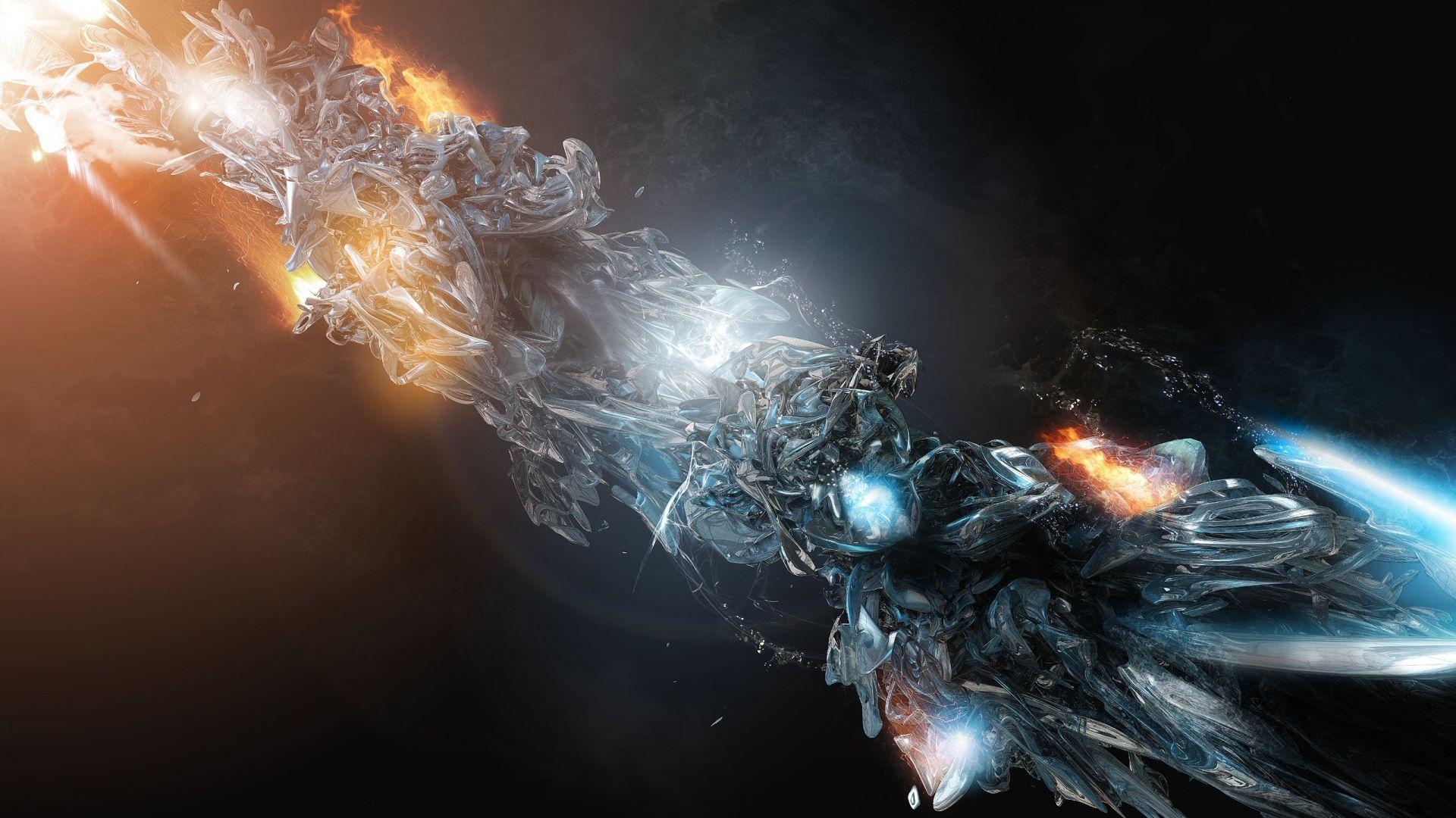 1920x1080 Full HD Wallpaper figure fire liquid energy glow, Desktop