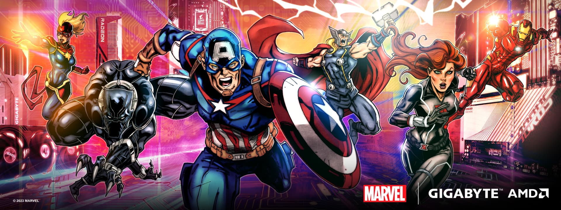1920x720 Marvel Special Edition PC Wallpaper available from GIGABYTE