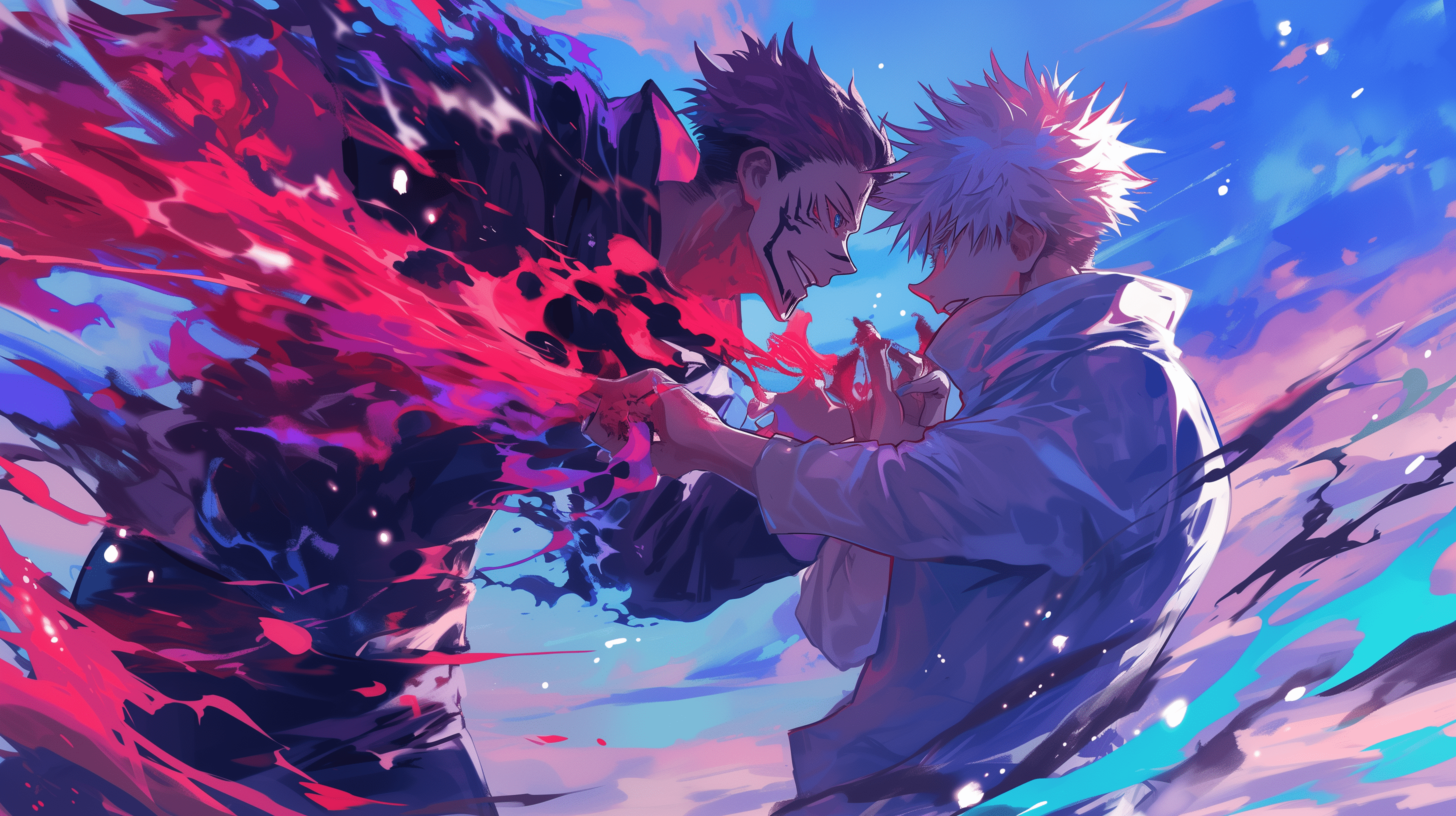 2912x1632 Gojo vs Sukuna Epic Showdown