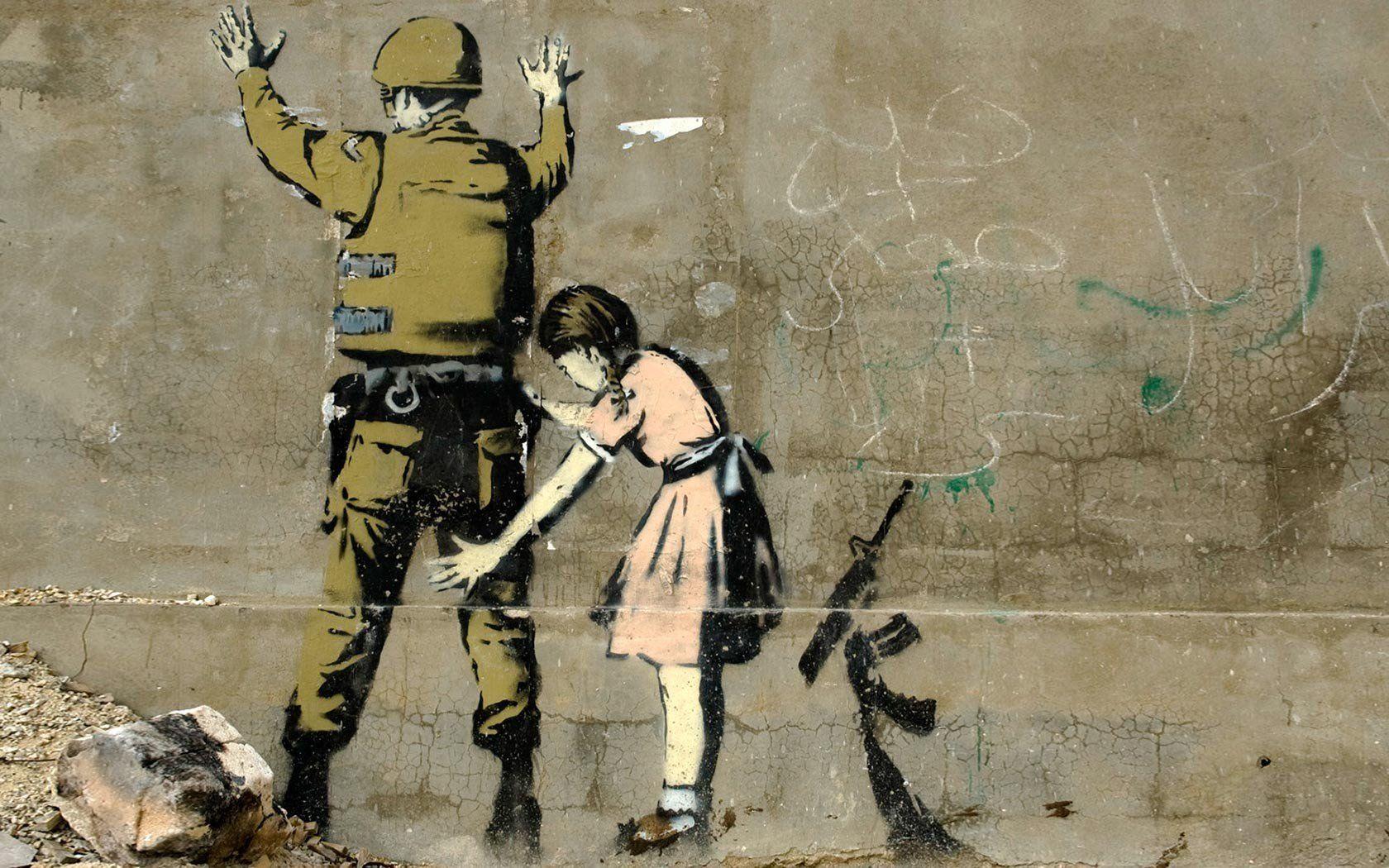 1680x1050 1680x1050 children banksy graffiti wallpaper