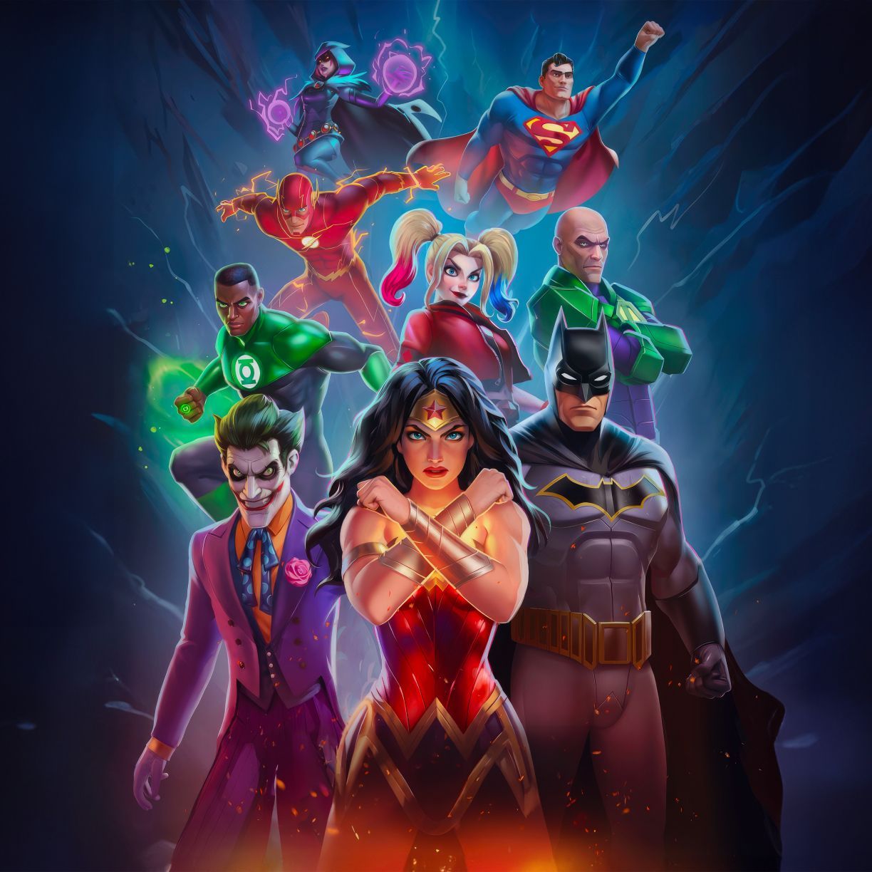 1224x1224 Wallpaper dc heroes and villains