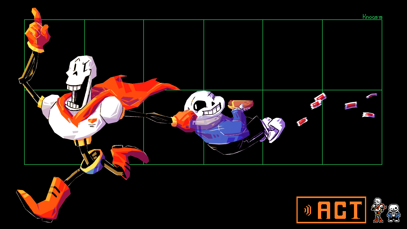 Hình nền 1366x768 Sans and Papyrus