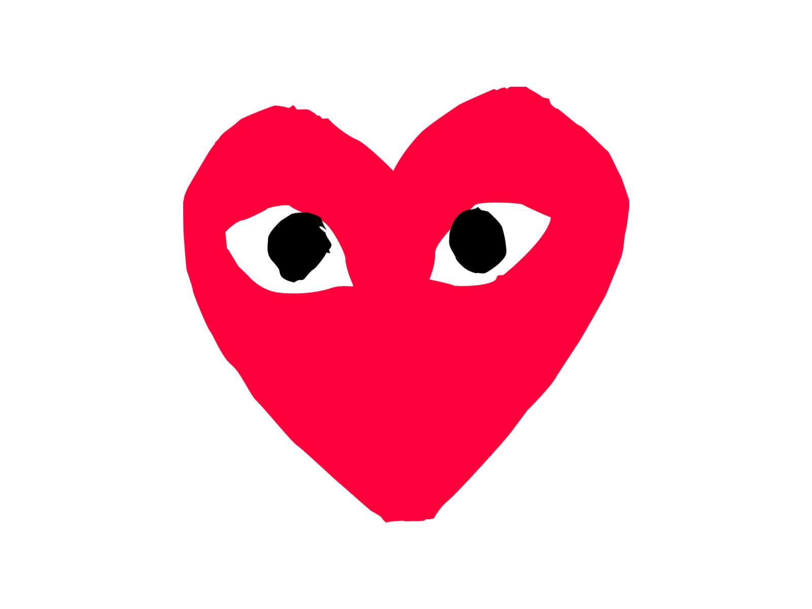 1600x1200 Red Heart With Two Eyes On It Wallpaper