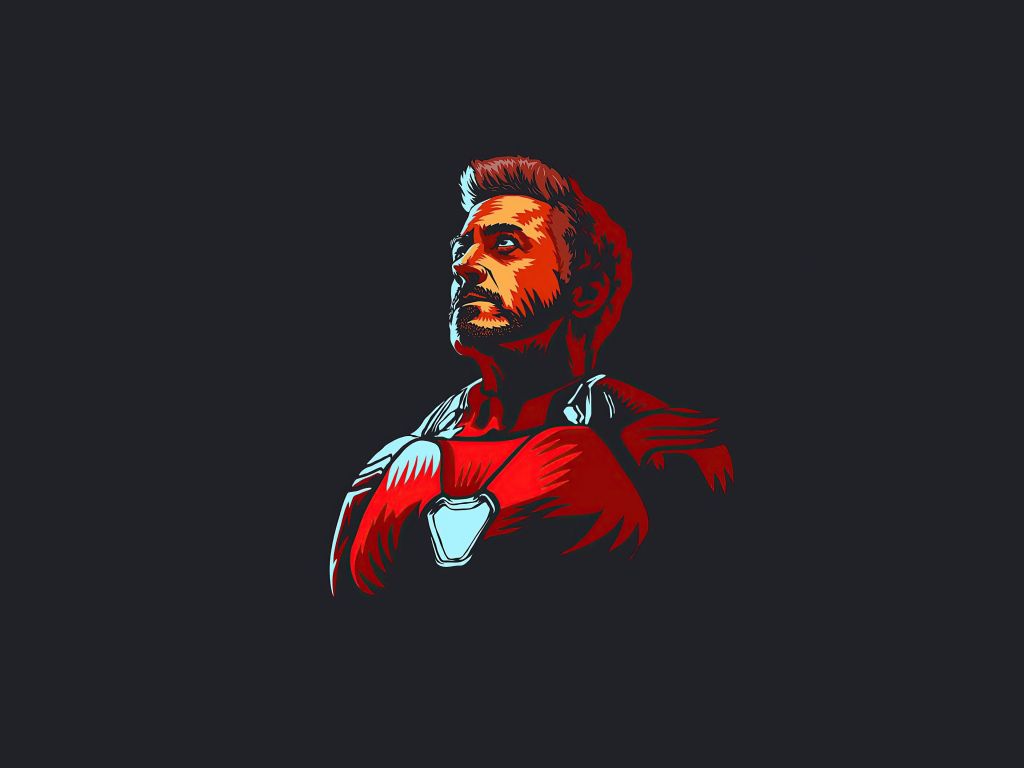 1024x768 Wallpaper iron man, fan art, dark