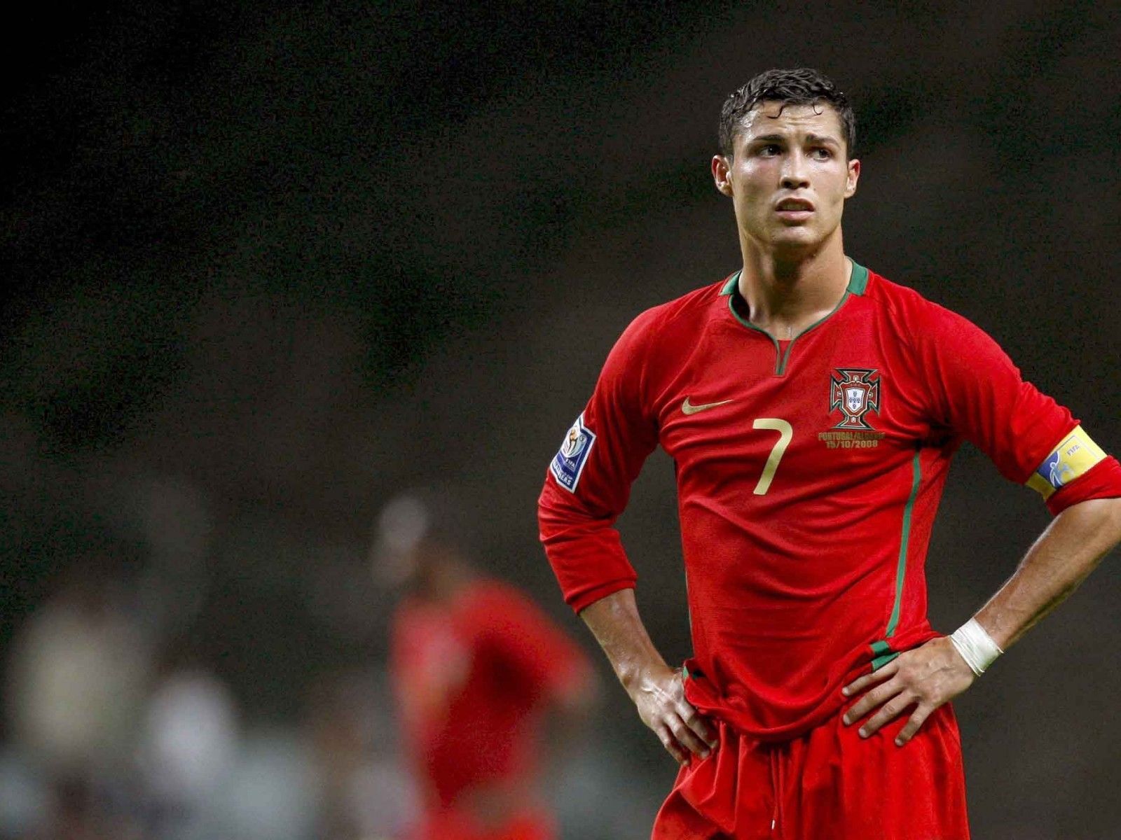 1600x1200 Sad Cristiano Ronaldo Portugal 2008